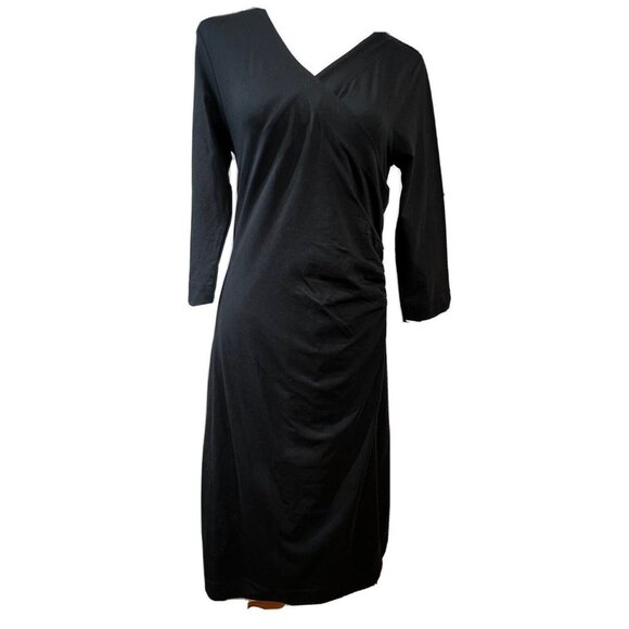 Soft Surroundings Womens Dress Wear Anywhere Size XS Black Surplice Faux Wrap - Picture 2 of 10